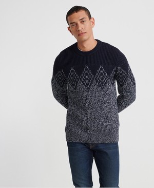 Superdry Badlands Crew Neck Férfi Ugró Sötétkék | BUHON8905